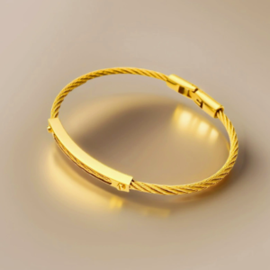 Minimalist Textured Rope Wire Custom Engraving Flat Bar Bangle