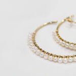 Tiny White Pearl C-Shape Hoop Studs