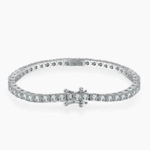 Square Cut CZ Silver Tennis Bracelet